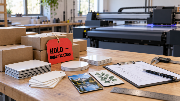 UV printing blank batch testing